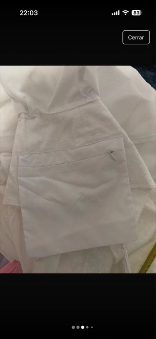 Traje Flamenca Niña talla dos años blanco plumeti