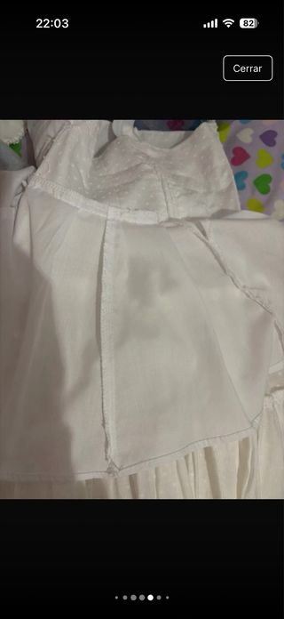 Traje Flamenca Niña talla dos años blanco plumeti