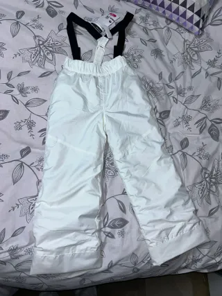 Pantalón mono esquí niño/a blanco