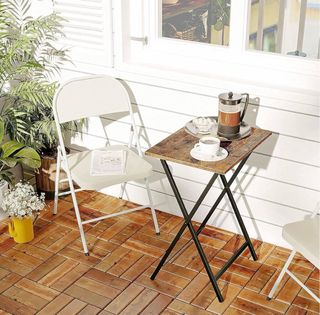 Mesa plegable industrial madera y metal