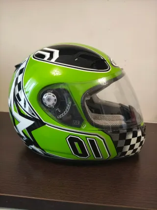 Casco Vemar Moto Negro y Verde