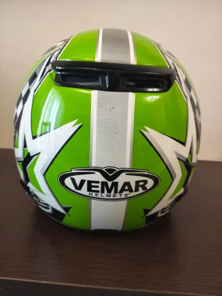 Casco Vemar Moto Negro y Verde