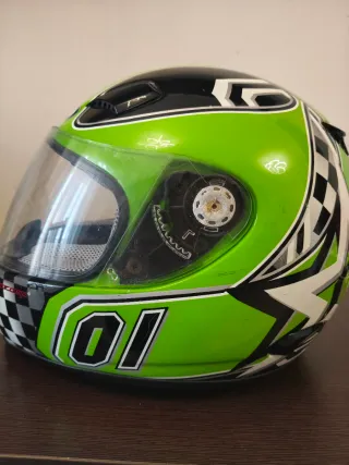 Casco Vemar Moto Negro y Verde