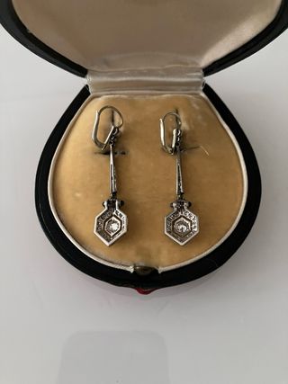 Pendientes Art Decó Oro 18k Diamantes