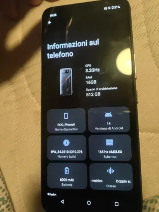 ROG Phone 6 16GB RAM 512GB Nero