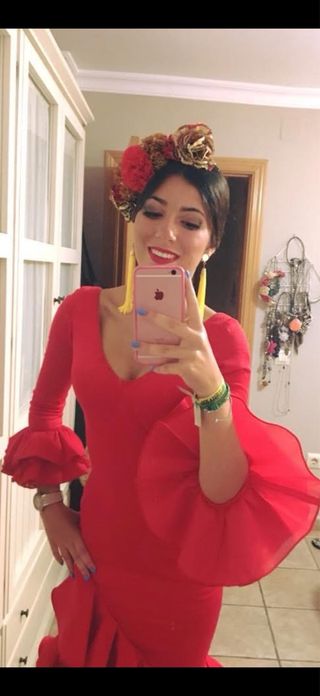 Traje de Flamenco Rojo con Volantes