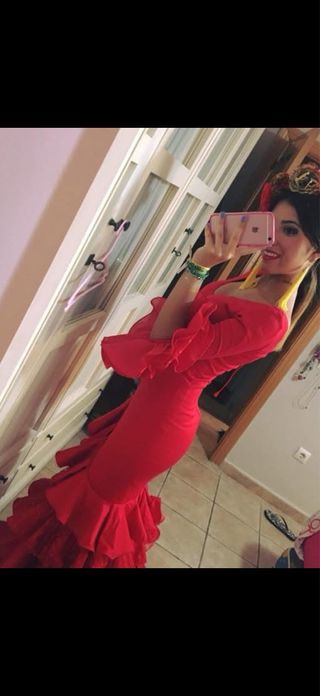 Traje de Flamenco Rojo con Volantes