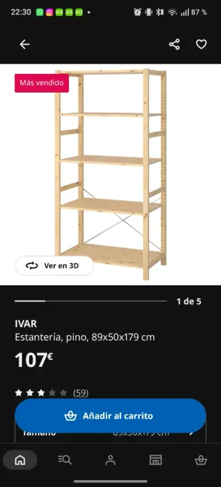 Scaffalatura Ivar Nera Ikea