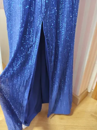 Vestido de fiesta lentejuelas azul
