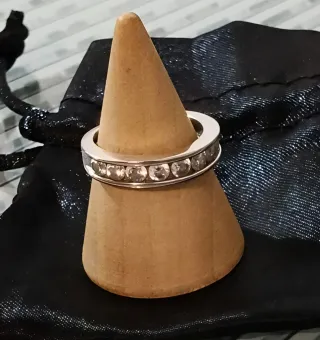 1 Anillo Plata 925 Circonitas Carril Talla