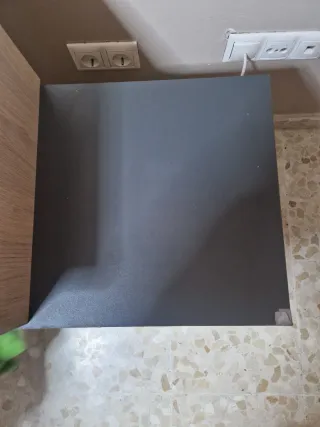 Mesa escritorio reversible madera y gris