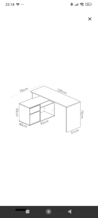 Mesa escritorio reversible madera y gris