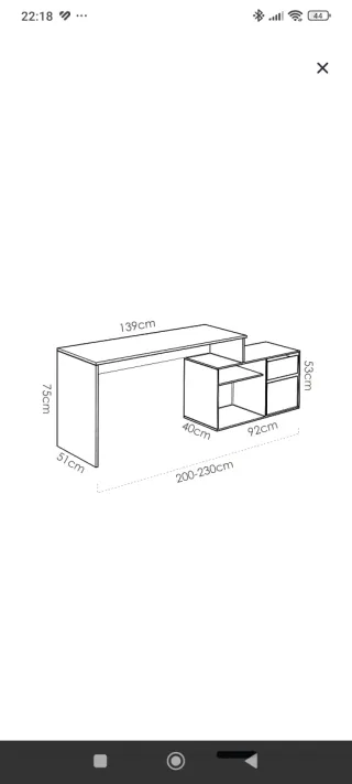 Mesa escritorio reversible madera y gris