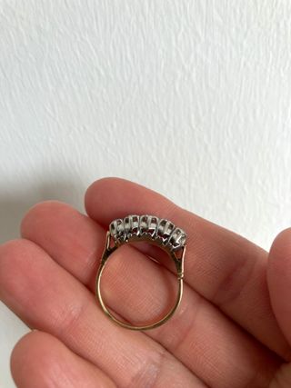 Anillo Quintillo Diamantes Oro 18k  Platino