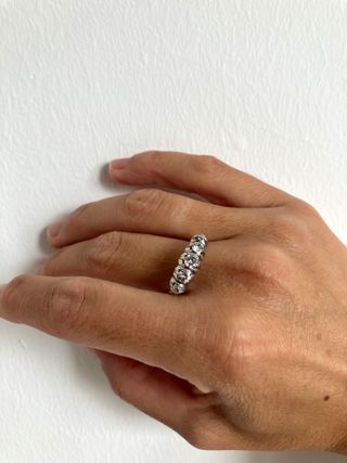 Anillo Quintillo Diamantes Oro 18k  Platino