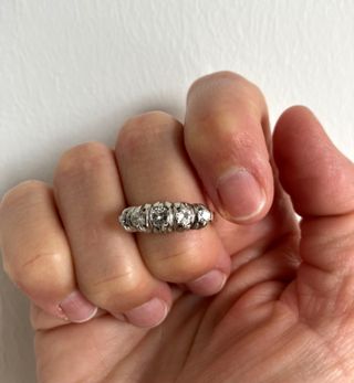 Anillo Quintillo Diamantes Oro 18k  Platino