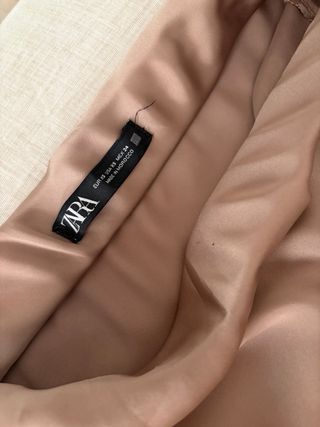 Falda larga seda beige/marrón talla única