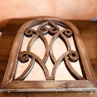 Espejo Decorativo Madera y Cristal