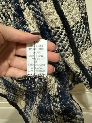 Blazer a quadri beige e blu