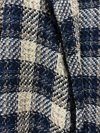 Blazer a quadri beige e blu