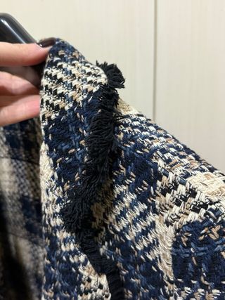 Blazer a quadri beige e blu