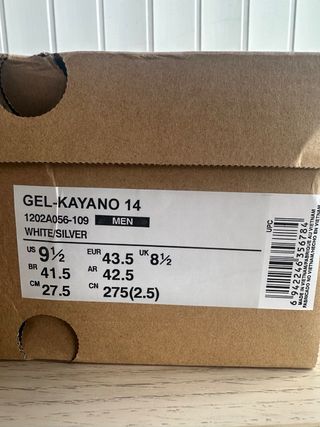 Zapatillas Asics Gel Kayano14 Blanco Plateado Tall