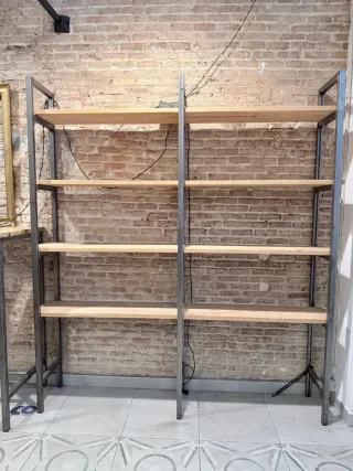 Estantería Industrial Madera y Metal