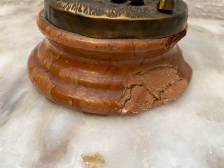 Escultura bronce pastor con perro