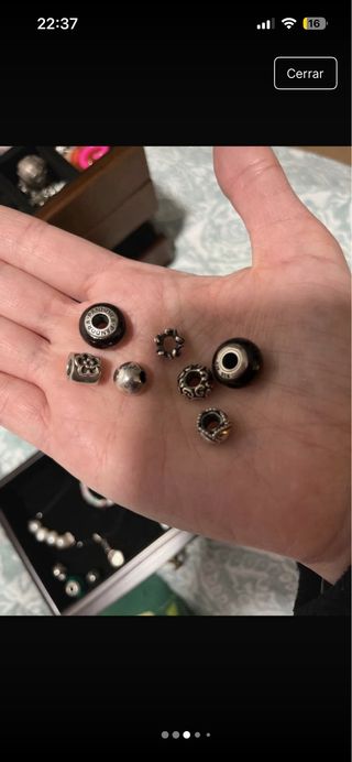 Lote Abalorios Pandora Plata y Marrón