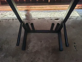 Supporto doppio per dischi di pesi e manubri