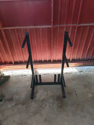 Supporto doppio per dischi di pesi e manubri