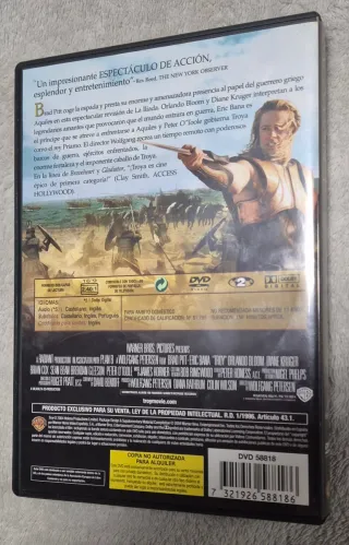 Lote 4 Películas DVD: Troya, Rambo, Gato con Botas