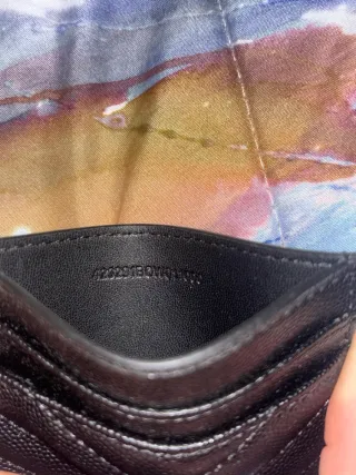 Portacarte Saint Laurent Nero Logo Oro