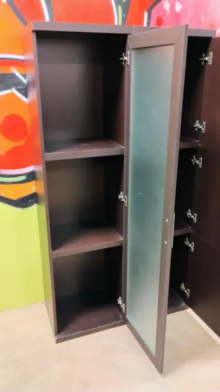 Módulos de Mueble Madera y Cristal