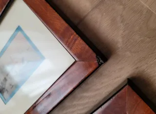 Coppia Cornici Radica con Vedute Napoli