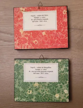 Coppia Cornici Radica con Vedute Napoli