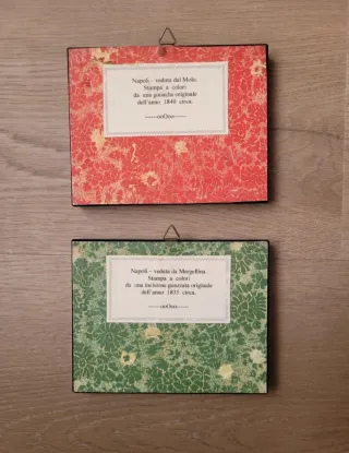 Coppia Cornici Radica con Vedute Napoli