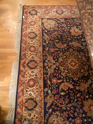 Alfombra rectangular de lana multicolor