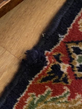 Alfombra rectangular de lana multicolor