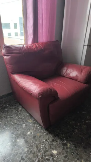 SOFA Y SILLON DE PIEL ITALIANO DE CALIDAD COMOMO