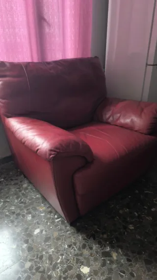 SOFA Y SILLON DE PIEL ITALIANO DE CALIDAD COMOMO