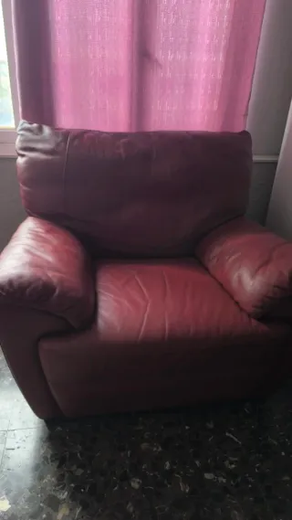 SOFA Y SILLON DE PIEL ITALIANO DE CALIDAD COMOMO