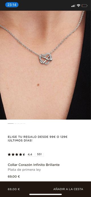 Collar Pandora Corazón Infinito Plata