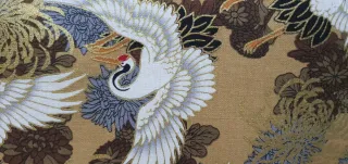 Bolso japonés vintage grullas cadena dorada