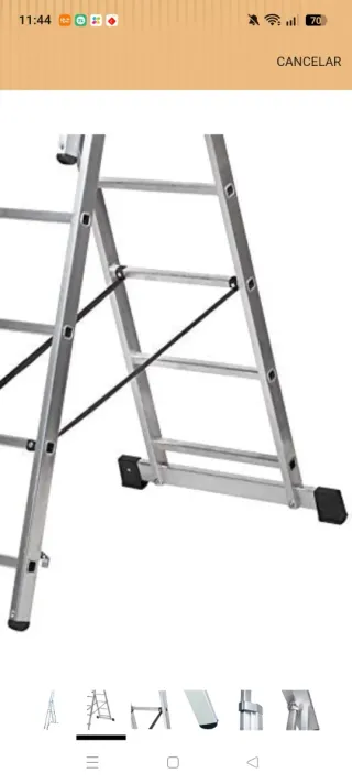 Escalera Aluminio  3 tramos de 14 peldaños