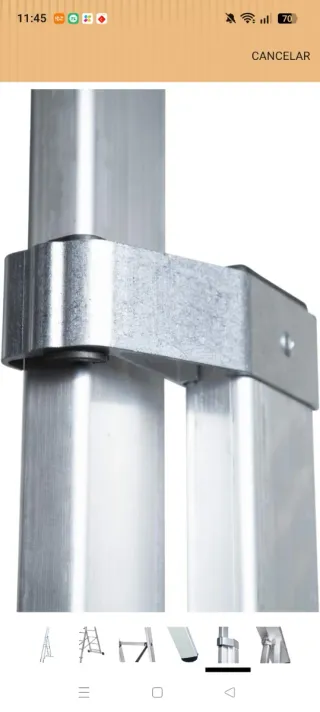 Escalera Aluminio  3 tramos de 14 peldaños