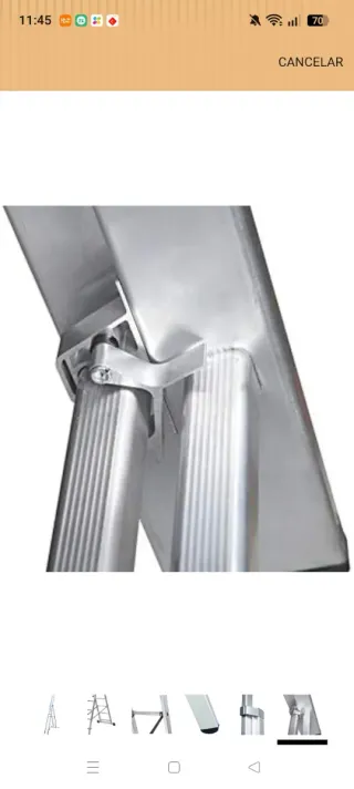 Escalera Aluminio  3 tramos de 14 peldaños