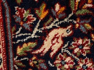 Alfombra Lana Rectangular Beige y Roja