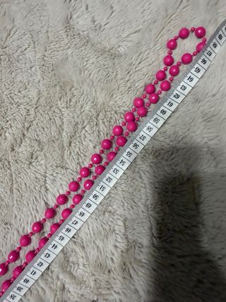 Conjunto pendientes y collar rosa