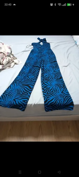 Mono estampado cebra azul y negro